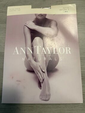 New Vintage ANN TAYLOR ULTRA SHEER CONTROL TOP PANTYHOSE SIZE PETITE NATURAL 2